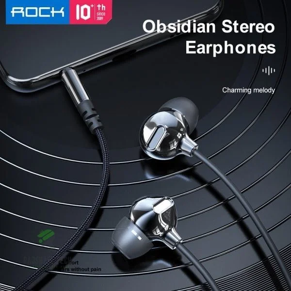 Rock Obsidian Stereo Earphone