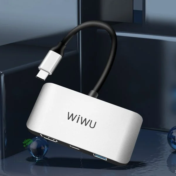 WiWU Alpha 3 in 1 USB Type C HUB (C2H)