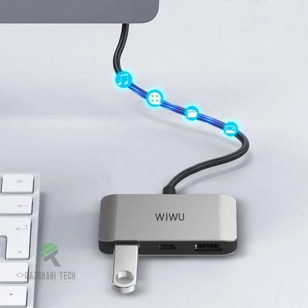 WiWU Alpha 3 in 1 USB Type C HUB (C2H)