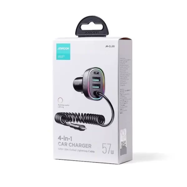 JOYROOM JR-CL20 57W 1.6M 4-in-1 Car Charger