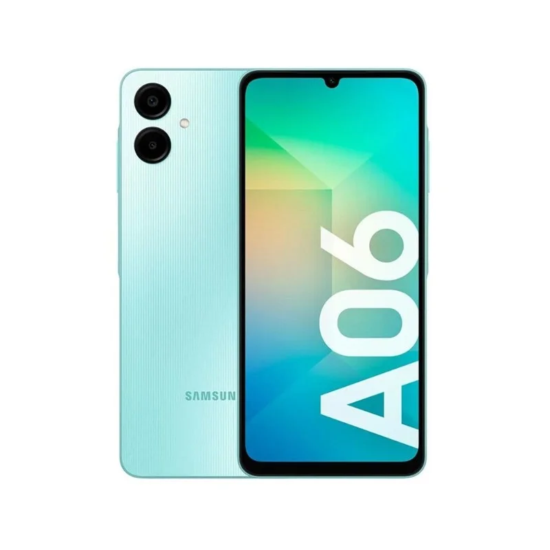 Side profile of Samsung Galaxy A06 5G highlighting slim design and USB port placement