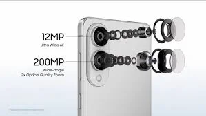 Samsung Galaxy S25 Edge 200MP camera setup close-up