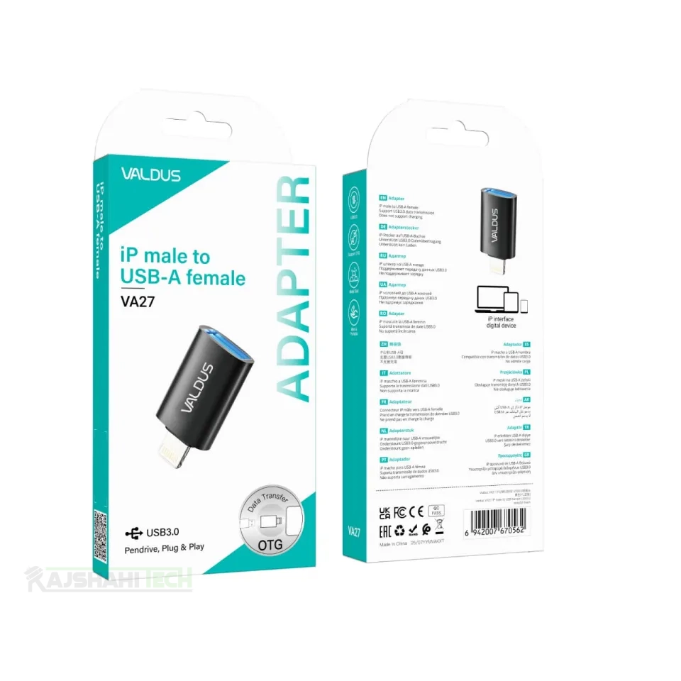 Valdus VA27 Lightning to Type A OTG Converter