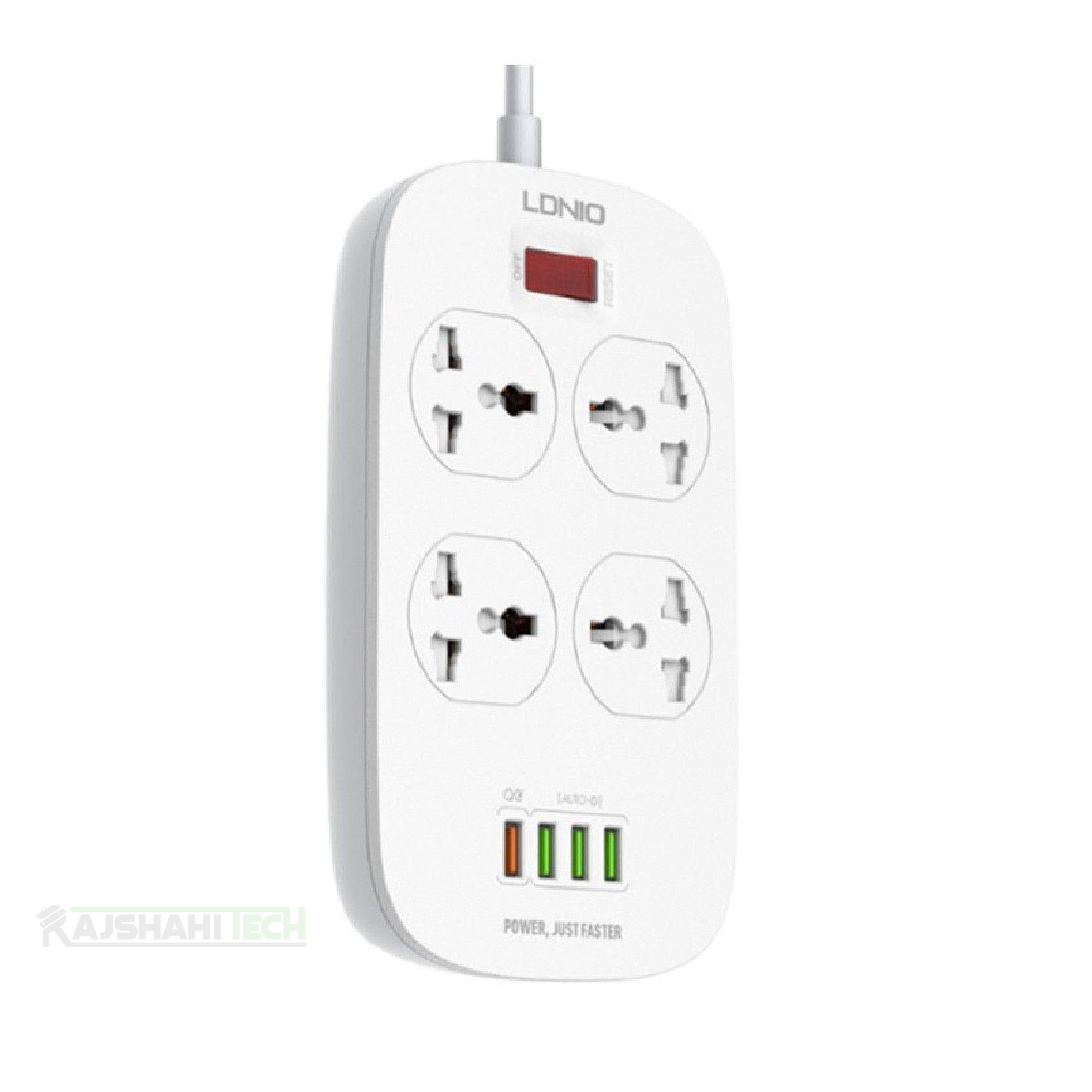 LDNIO SC4407 Power Socket 4 USB Charger with Power Extension Cord